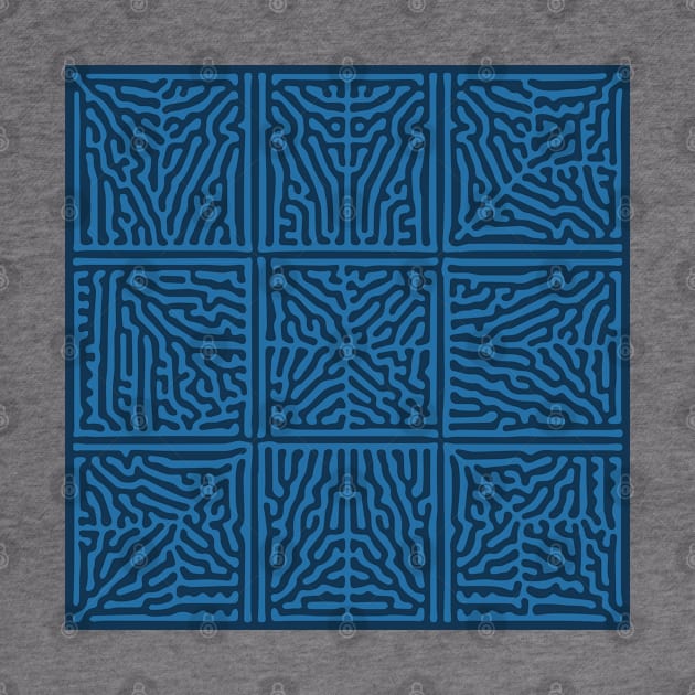 Turing Pattern Squares (Blue) by John Uttley